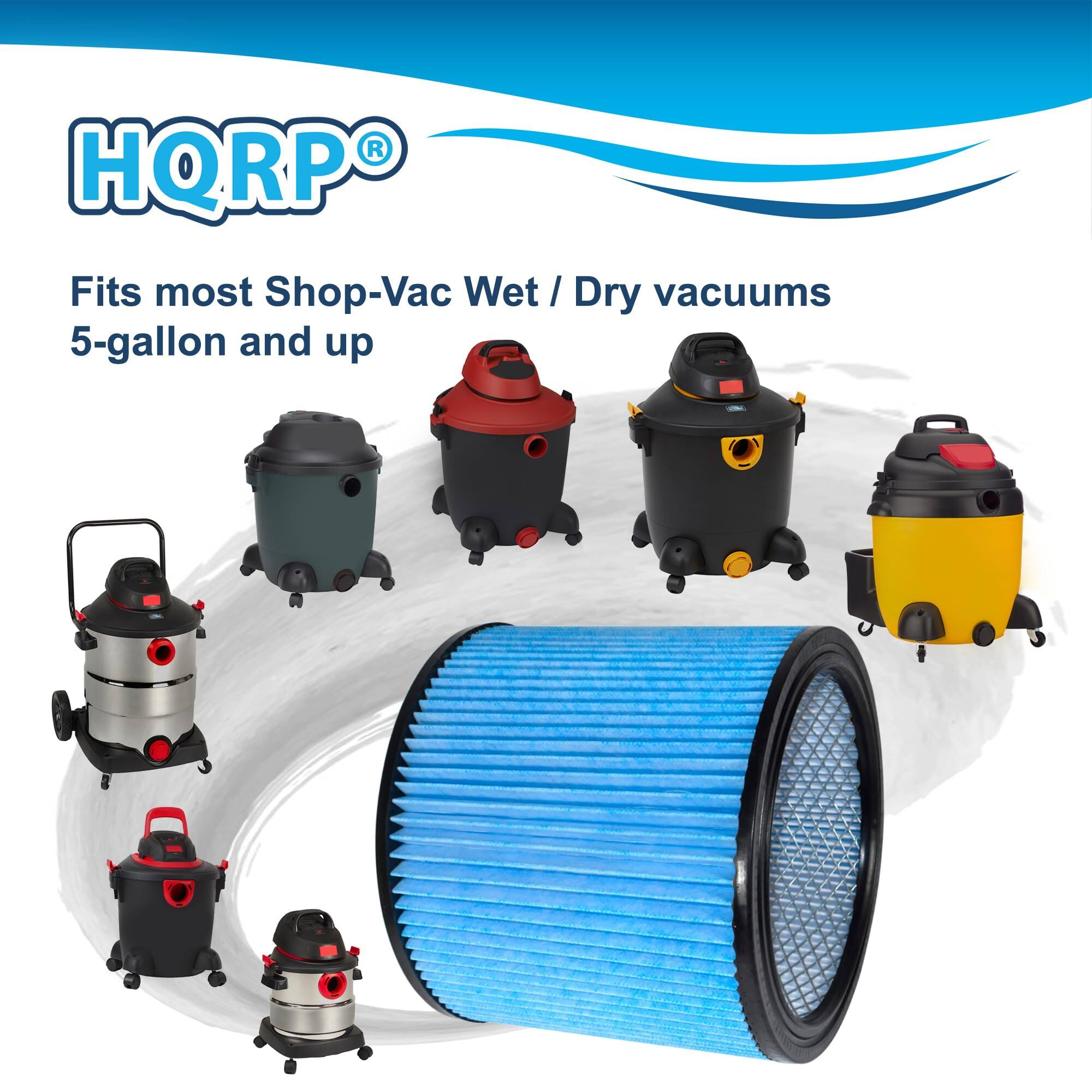 HQRP®  
Fits most Shop-Vac Wet / Dry vacuums  
5-gallon and up