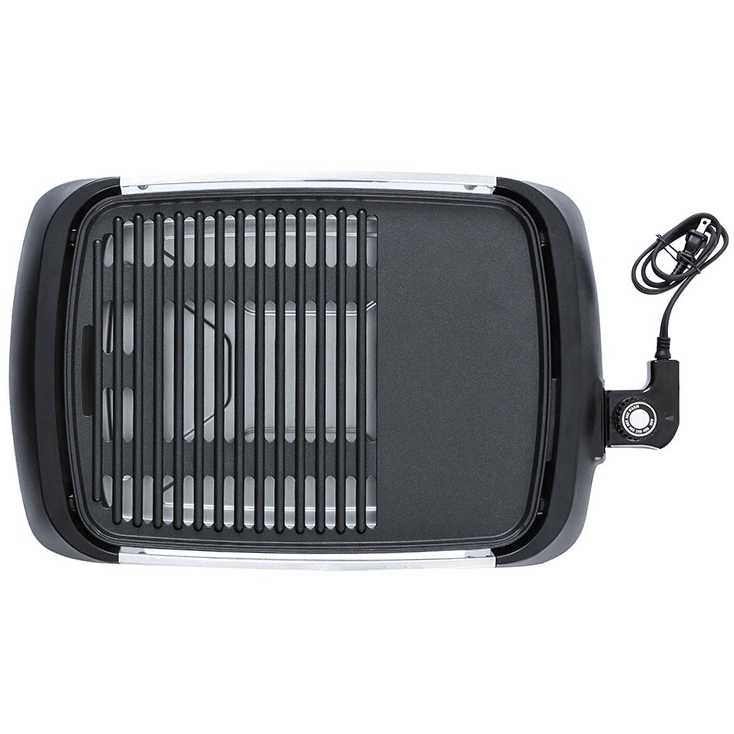 Alt View 8. Brentwood - Brentwood Select TS-641 1200 Watt Electric Indoor Grill & Griddle, Stainless Steel - Silver.