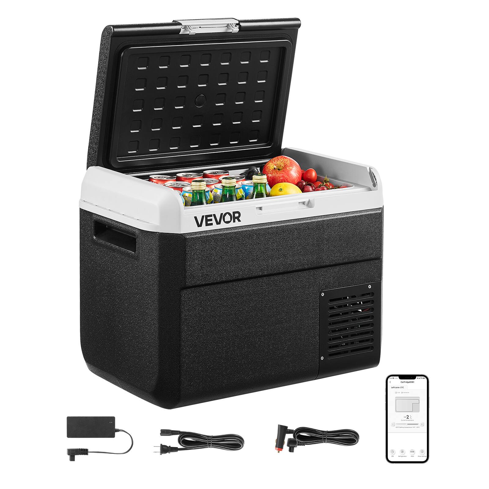 Alt View 5. VEVOR - 12 Volt Car Refrigerator, 31.7QT/30L Car Fridge, Portable Electric Cooler with -4℉~68℉ Adjustable Temperature - Black.