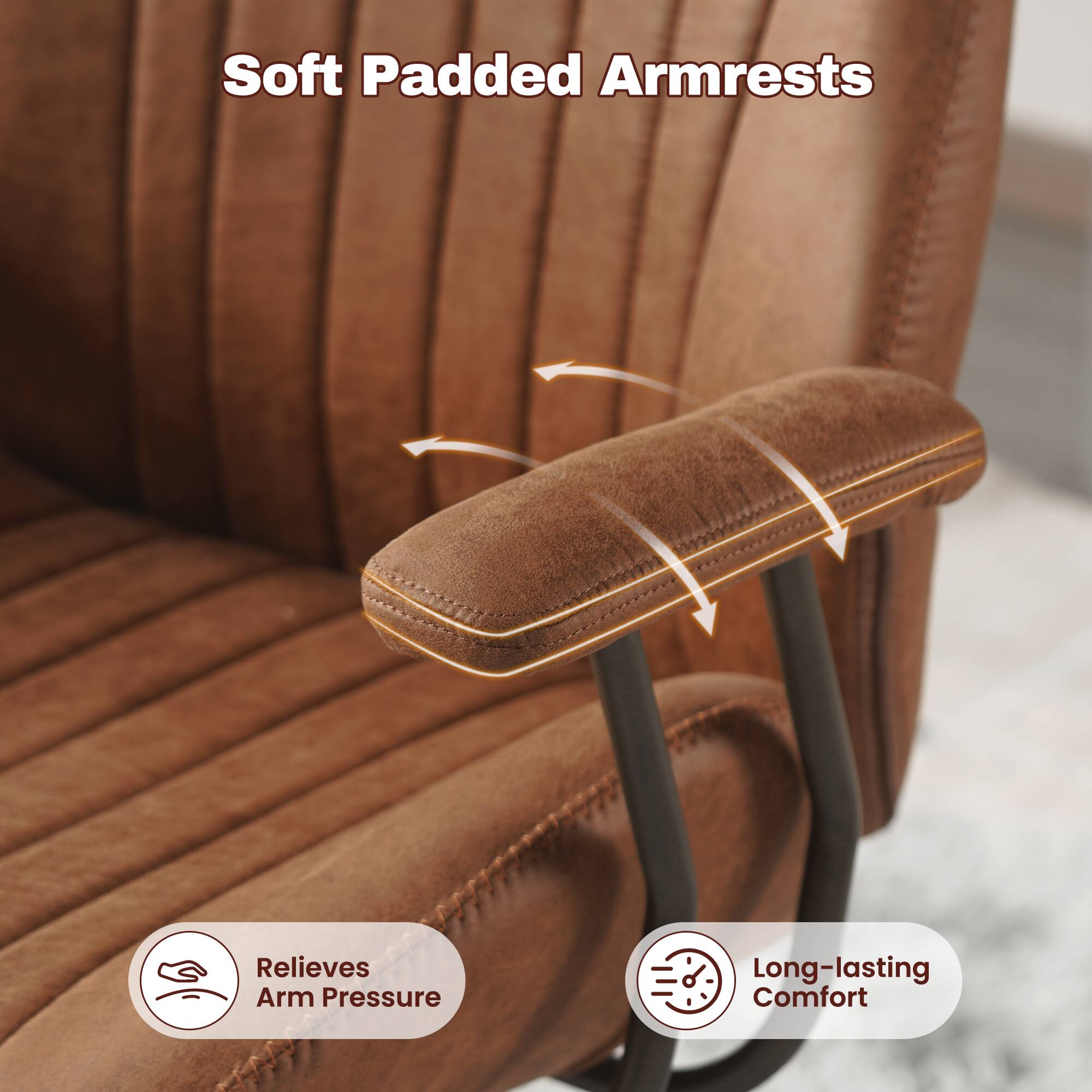 Soft Padded Armrests Relieves Arm Pressure Long-lasting Comfort