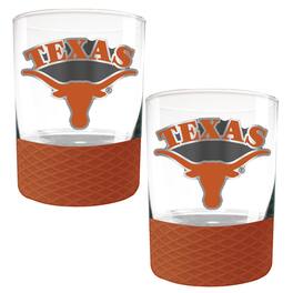 Great American Products - Texas Longhorns 2-Pack 14oz. Rocks Glass Set with Silcone Grip - Orange