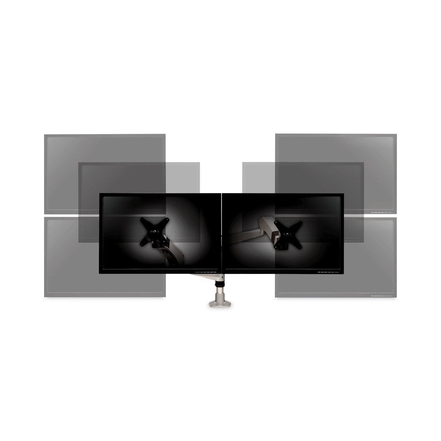 Alt View 2. 3M - MA265S Easy-Adjust Desk Dual Arm Mount for 27 in. Monitors - Silver.