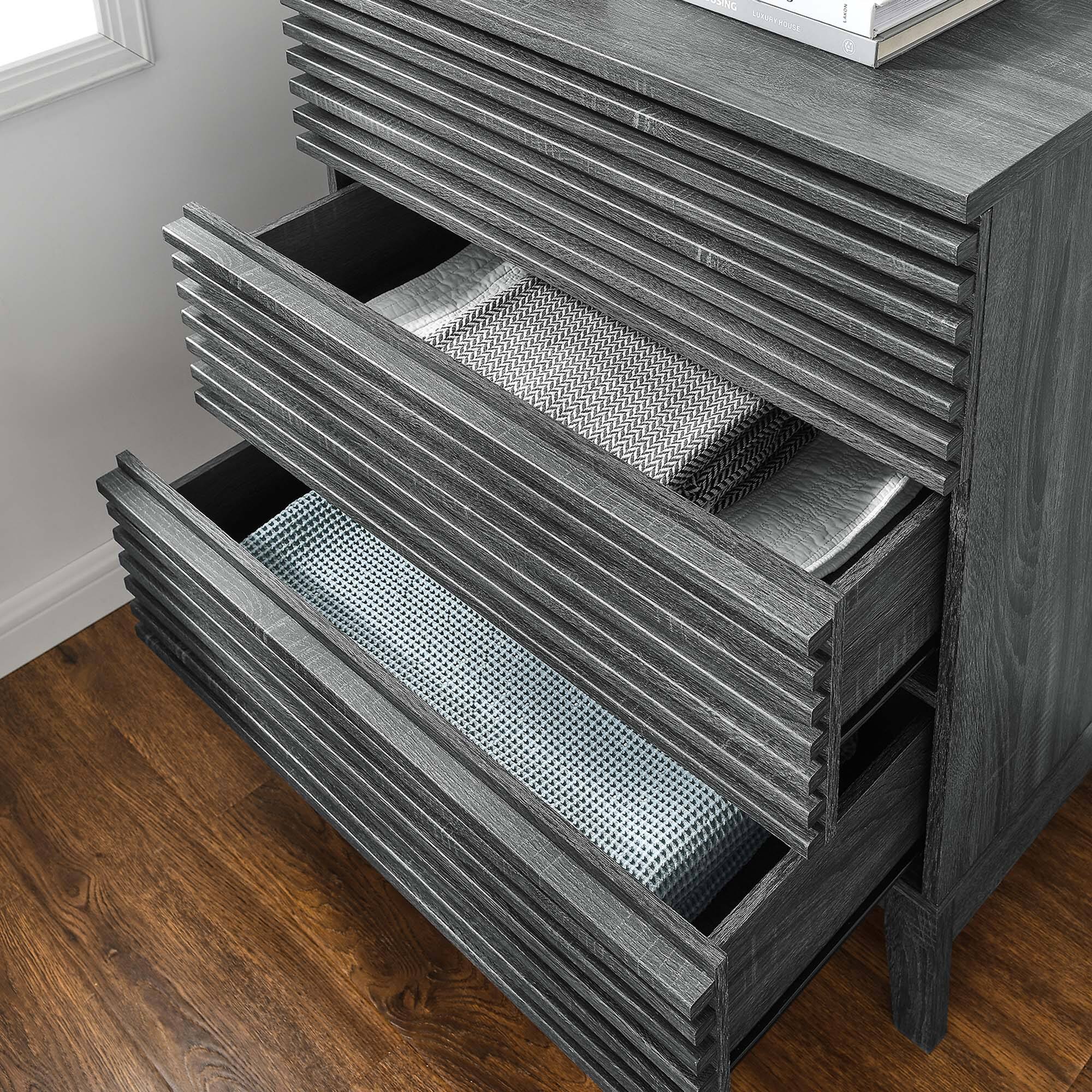 Back. Modway - Render 3-Drawer Bachelor's Chest by Modway - Charcoal.