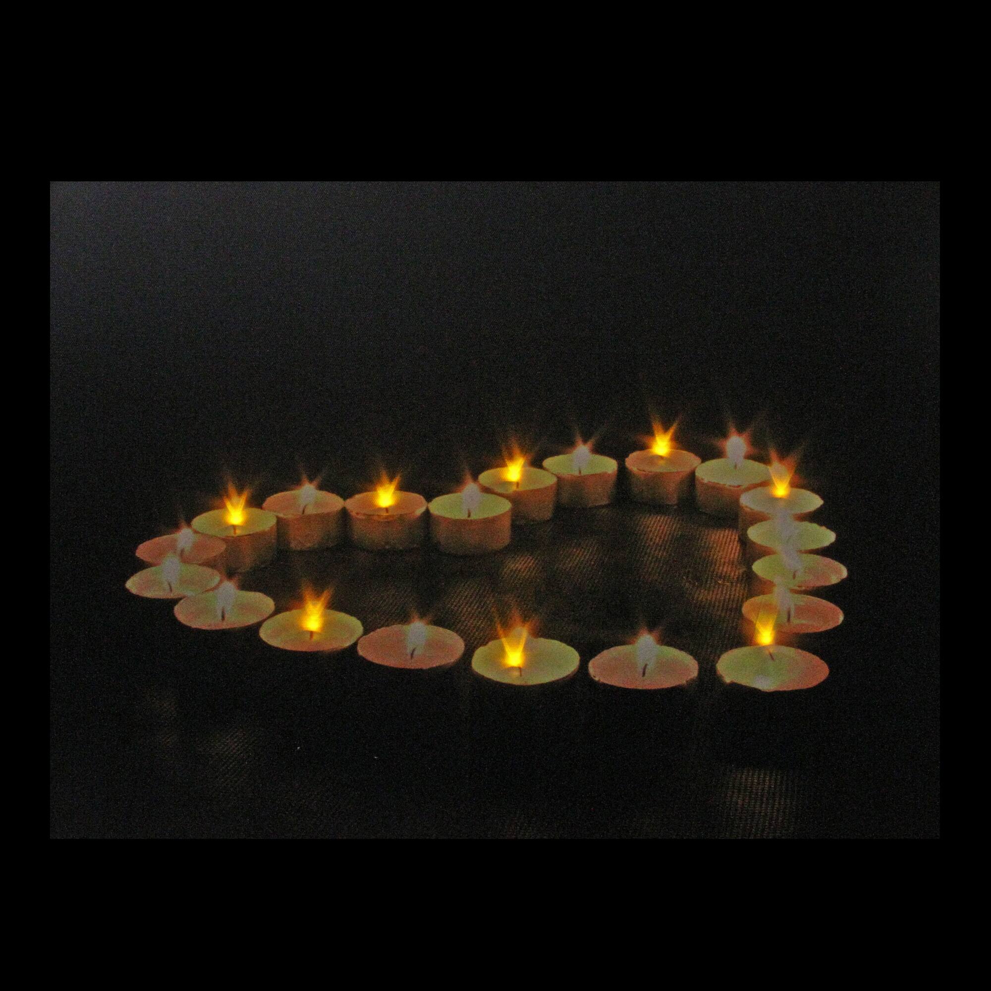 Alt View 2. Northlight - LED Lighted Flickering Heart-Shaped Candles Canvas Wall Art 15.75" - Black.