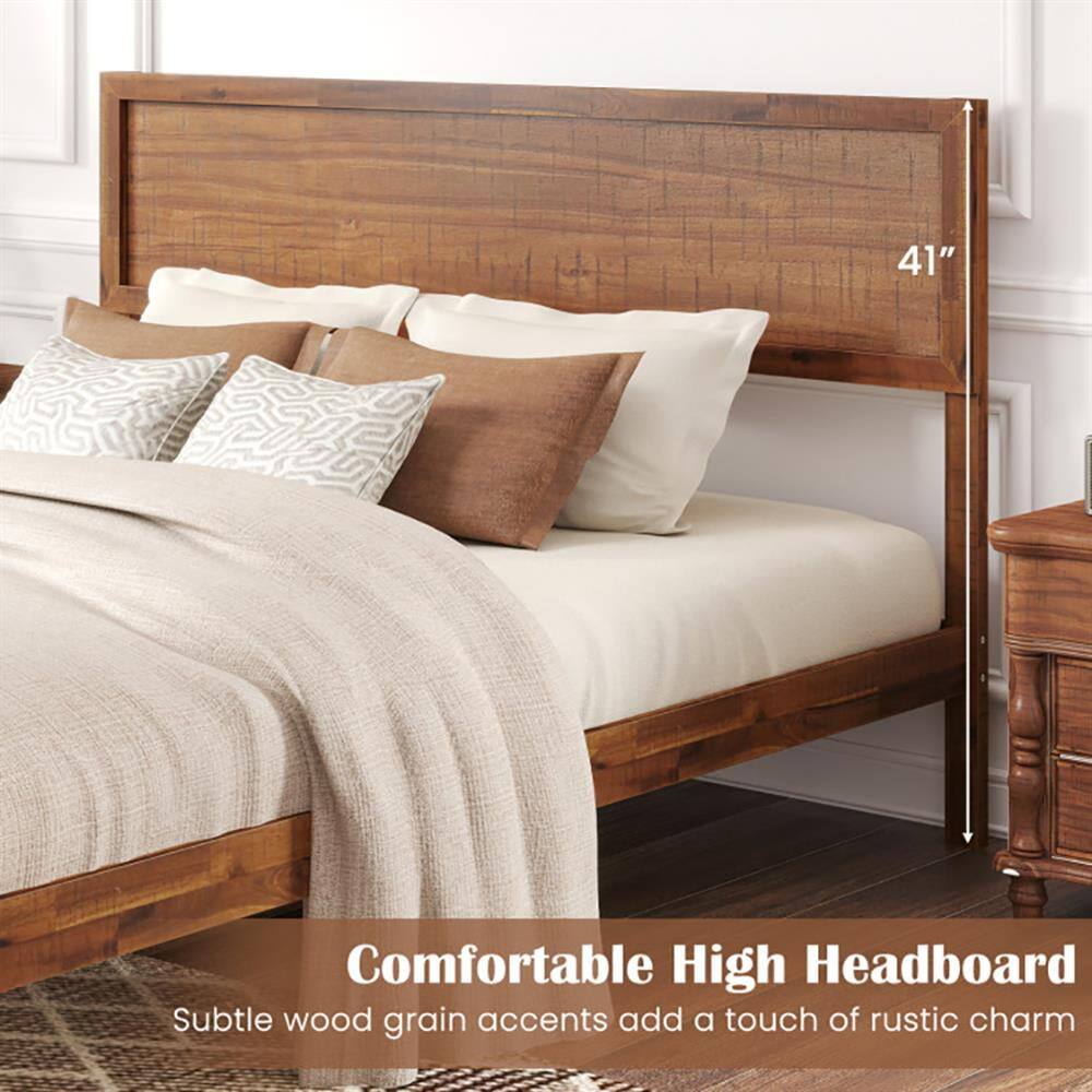 41" Comfortable High Headboard  
Subtle wood grain accents add a touch of rustic charm