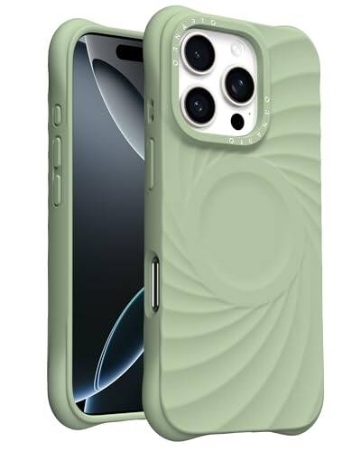 Alt View 1. Ornarto - ORNARTO Vortuxe Series Bundle for iPhone 16 Pro Max Case 6.9" and for MagSafe Phone Ring Holder in Matcha - Matcha.