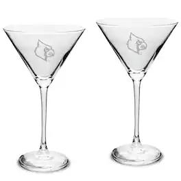 Jardine - Louisville Cardinals Two-Piece Traditional 10oz. Martini Glass Set - Multicolor