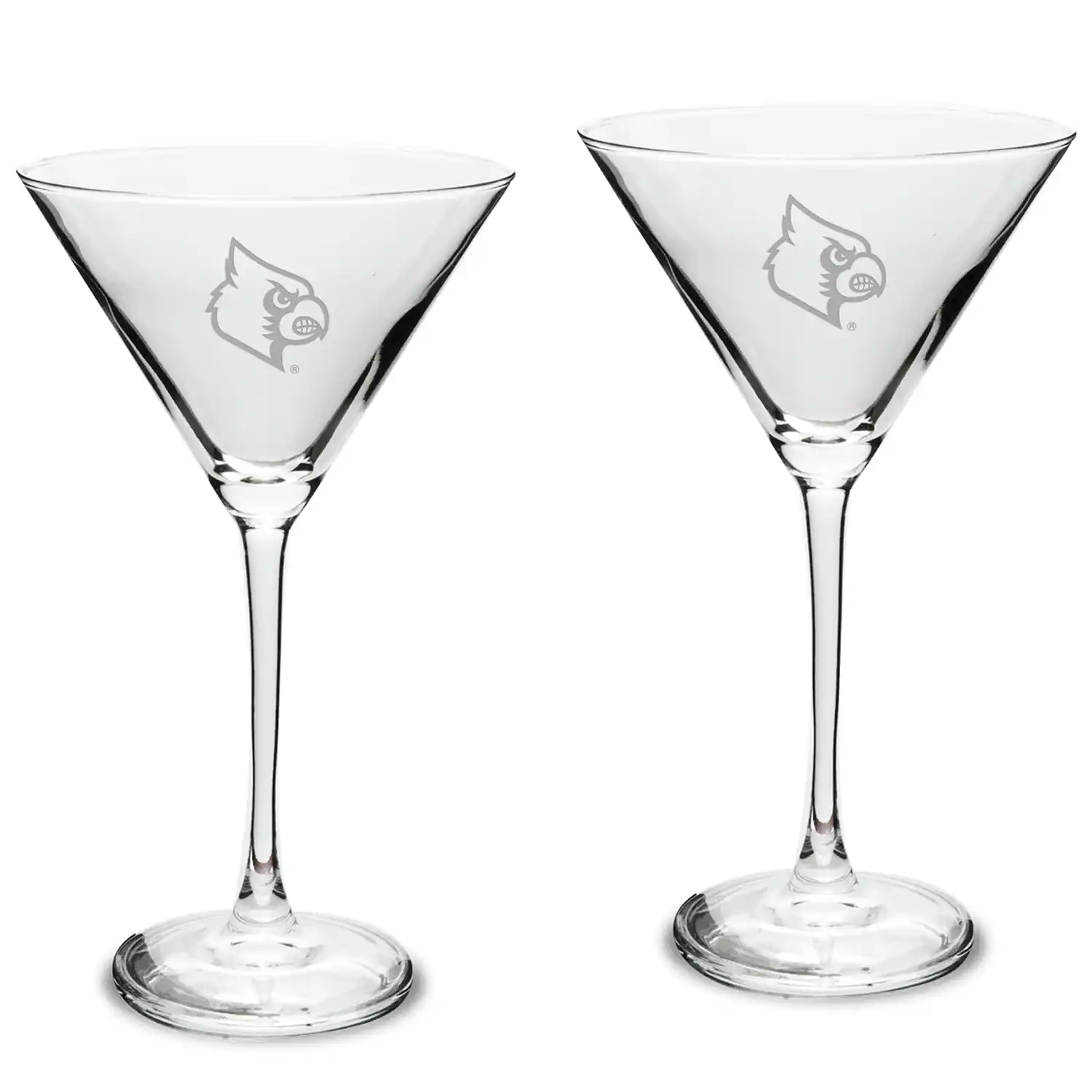 Front. Jardine - Louisville Cardinals Two-Piece Traditional 10oz. Martini Glass Set - Multicolor.