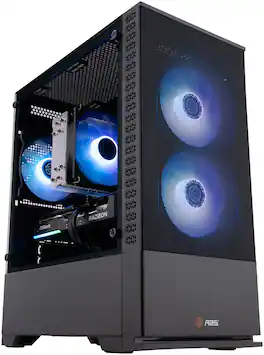 ADVANCED BATTLESTATIONS - ABS Cyclone Aqua Gaming PC - Windows 11 - AMD Ryzen 5 9600X - Radeon RX 9060 XT 16GB - 32GB DDR5 6000 - 1TB M.2 SSD - Black