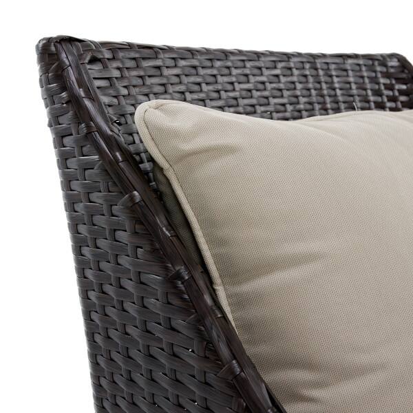 Alt View 5. Serta - Serta Laguna 5-Piece Outdoor Patio Furniture Set, Brown Wicker with Beige Cushions - Beige.