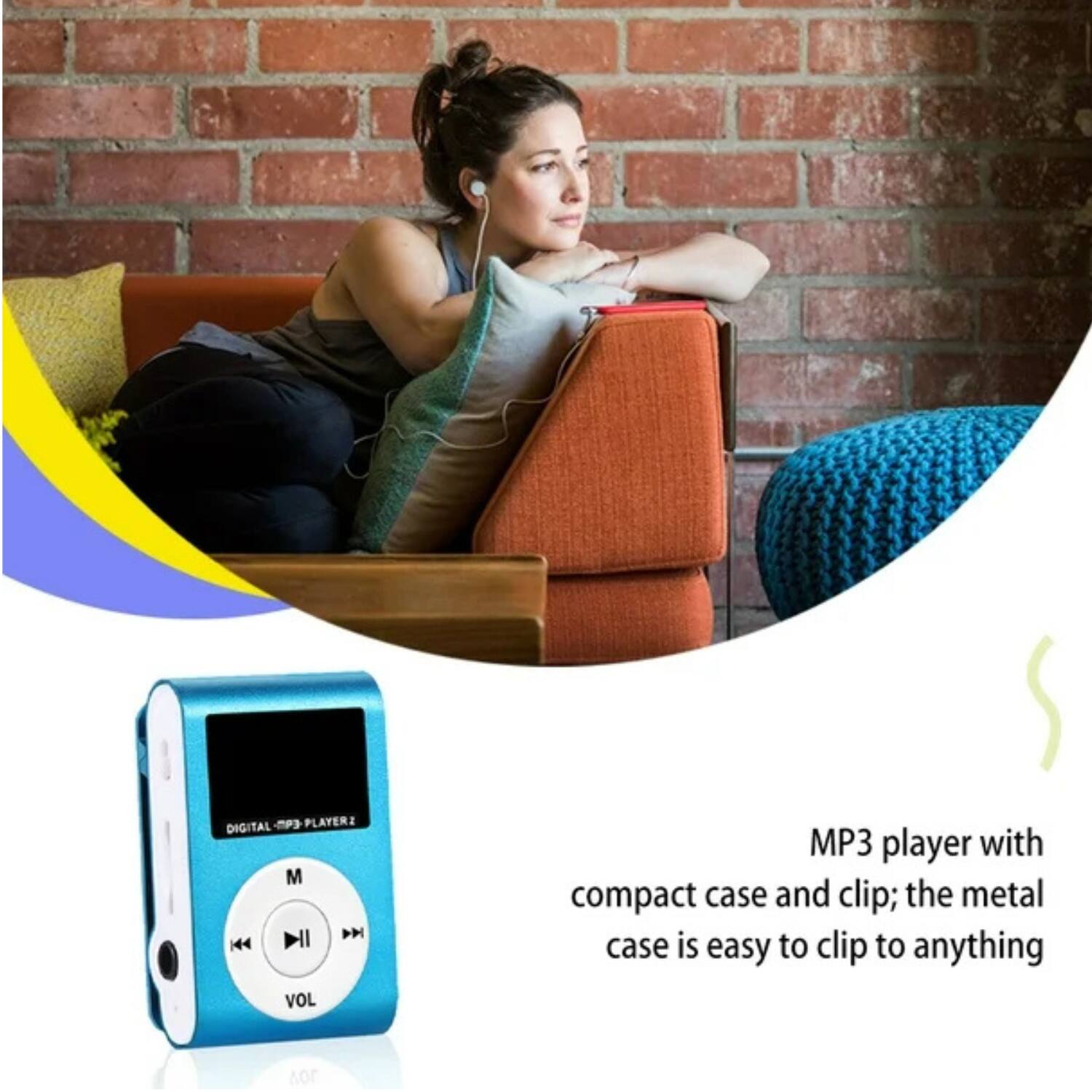 DIGITAL MP3 PLAYER 2

MP3 player with compact case and clip; the metal case is easy to clip to anything