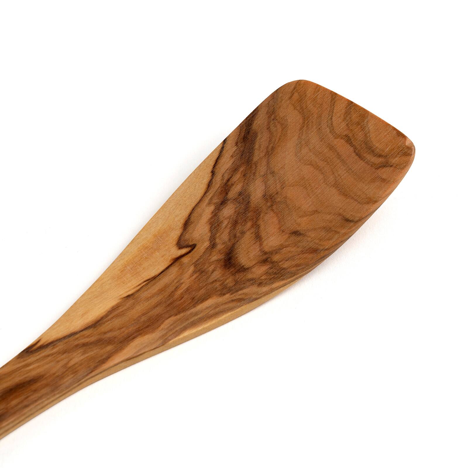 Alt View 2. Berard - Handcrafted Olive Wood 12 Inch Curved Spatula - Brown.