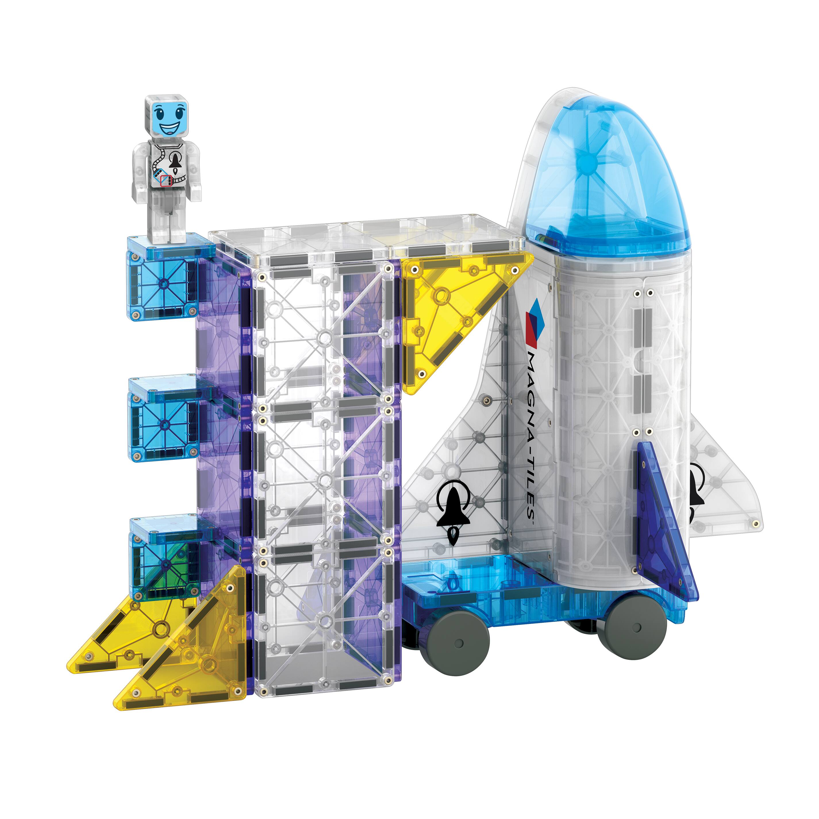Alt View 3. Magna-Tiles - SPACE 32-Piece Magnetic Construction Set, THE ORIGINAL MAGNA-TILES.