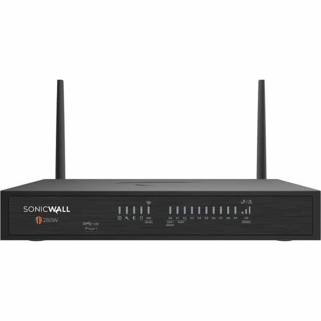 SonicWall - TZ280W Network Security/Firewall Appliance - Intrusion Prevention - 8 Port - Gigabit Ethernet - 2.50 Gbit/s - Black