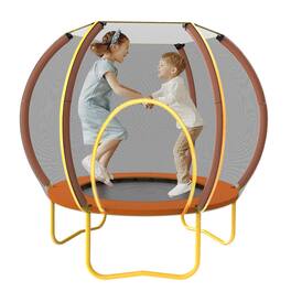 HONGGE - Kids Indoor Trampoline with Bungee Rope and Safety Net - Orange