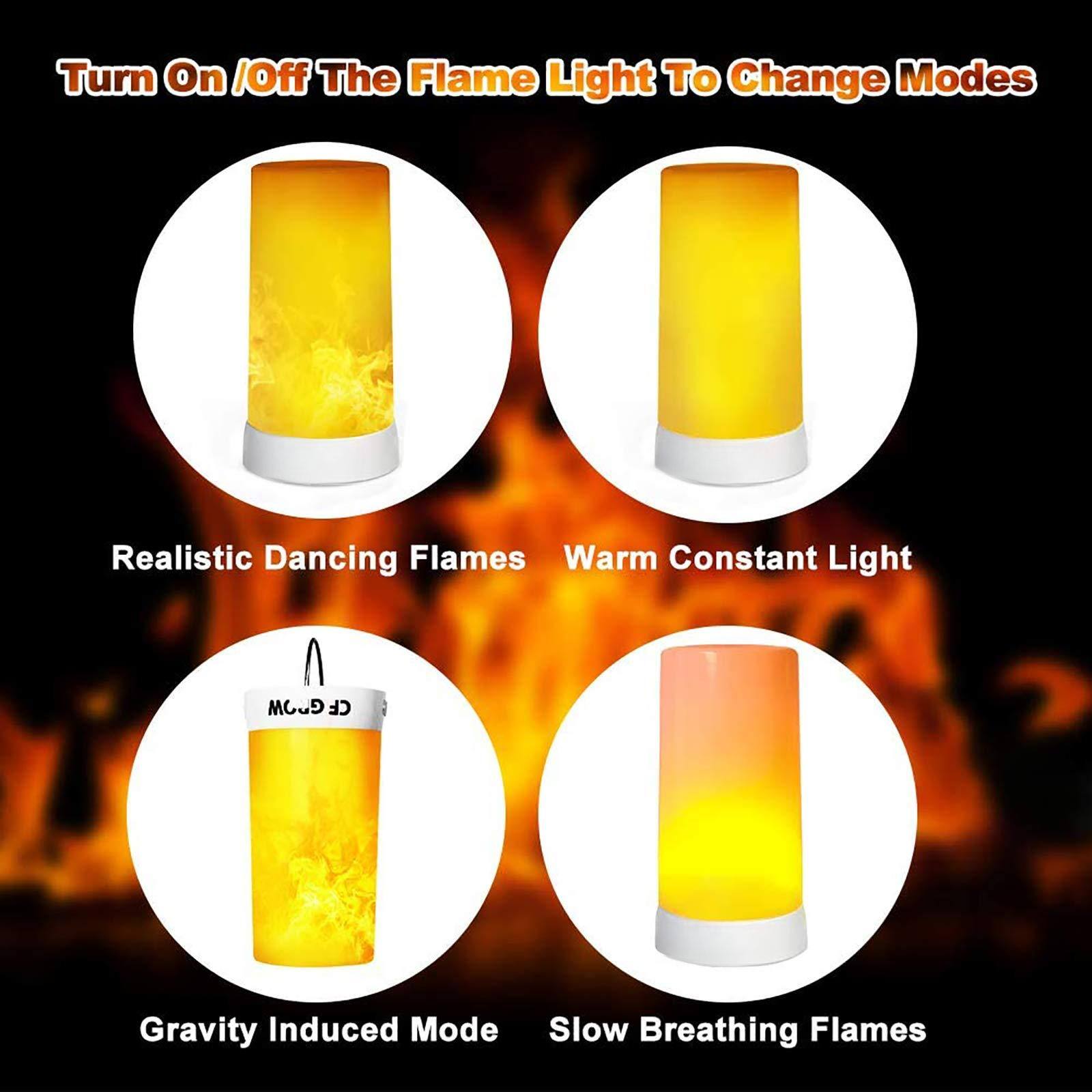 Turn On/Off The Flame Light To Change Modes

- Realistic Dancing Flames
- Warm Constant Light
- Gravity Induced Mode
- Slow Breathing Flames