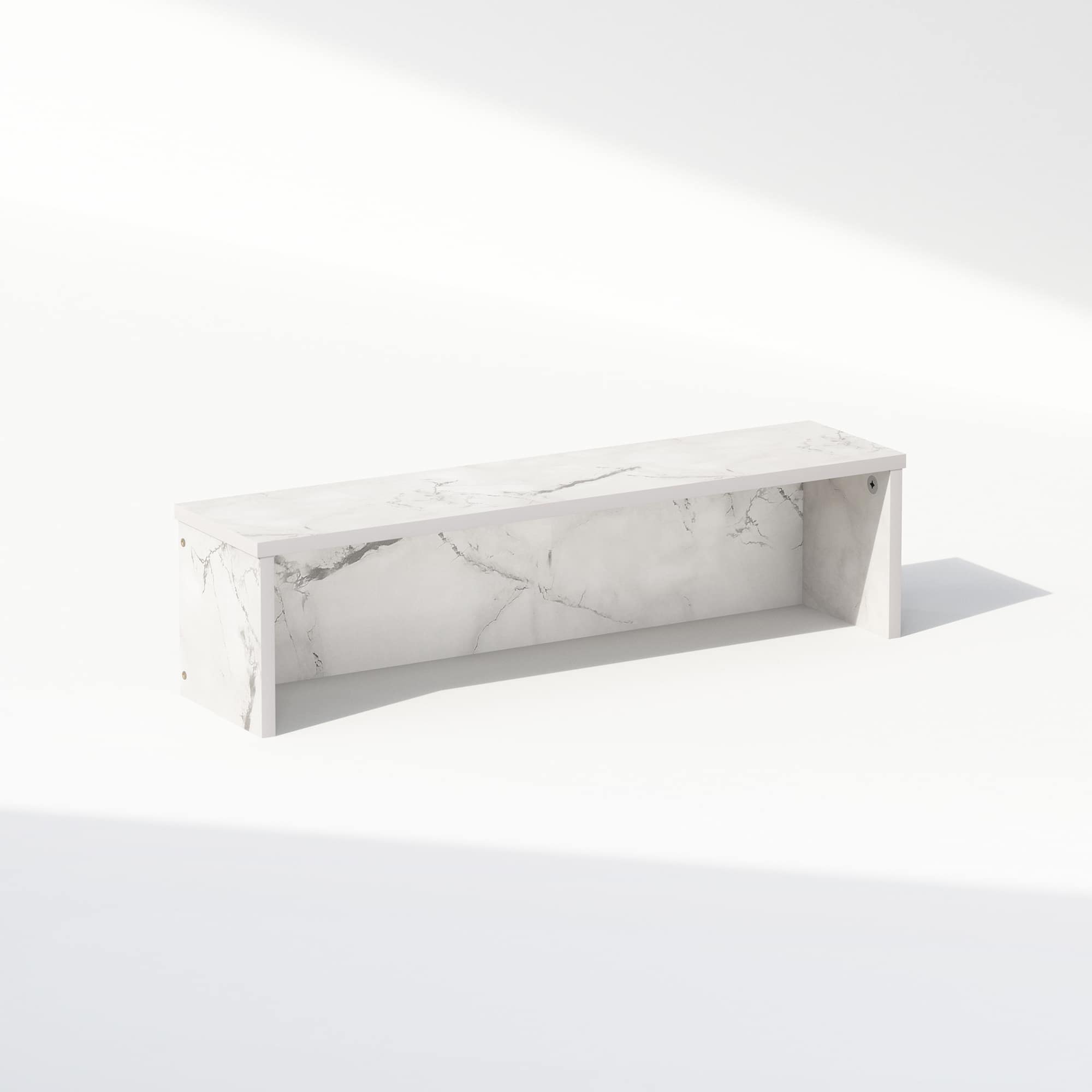 Furinno - Classic 23-Inch Desk Organizer, Shelf Organizer Storage & Display Stand - Marble White