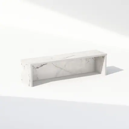 Front. Furinno - Classic 23-Inch Desk Organizer, Shelf Organizer Storage & Display Stand - Marble White.