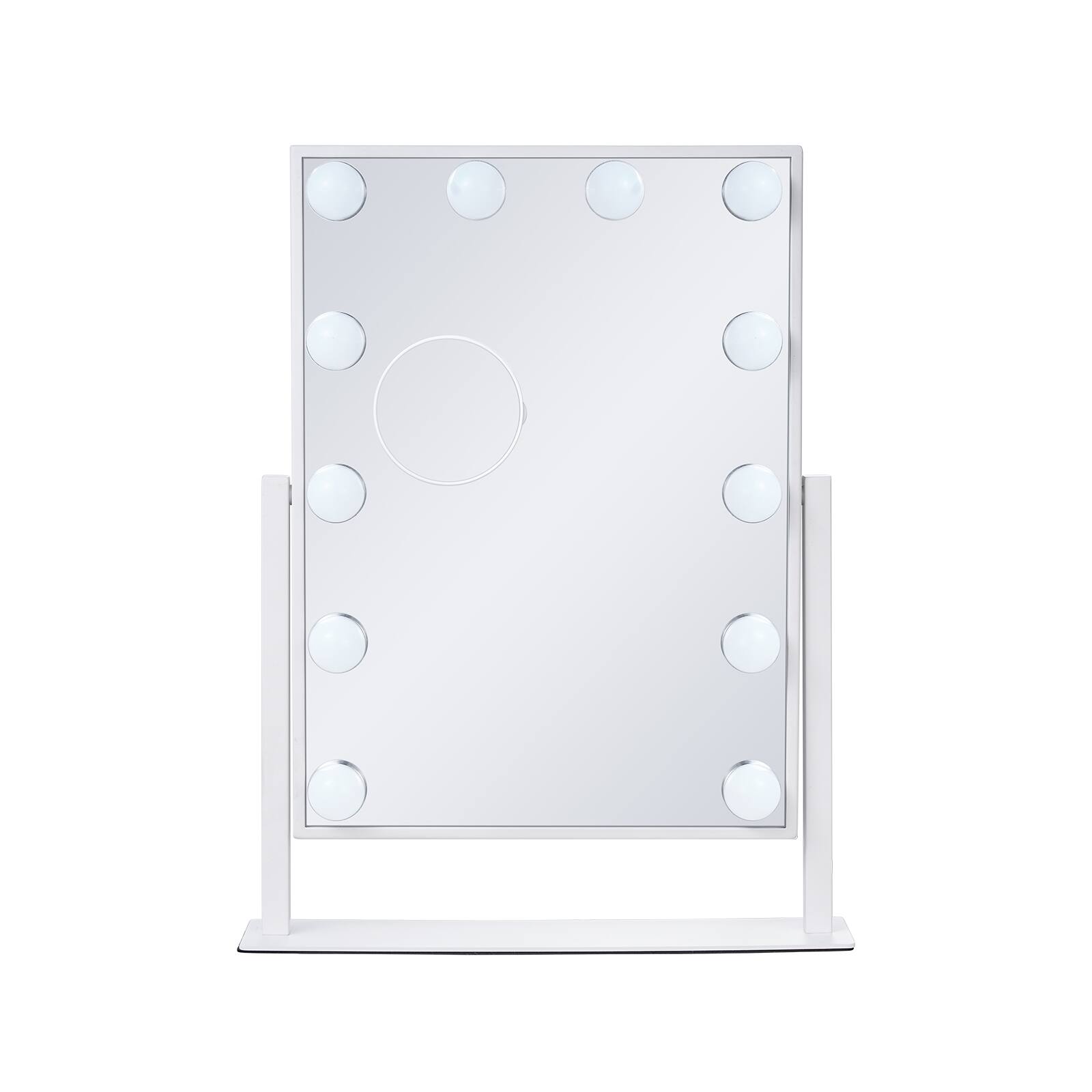 Alt View 5. VEVOR - Hollywood Vanity Mirror With Lights,12 Dimmable Bulbs & 3 Color Lighting, Makeup Mirror with Detachable 5X Magnification - White.