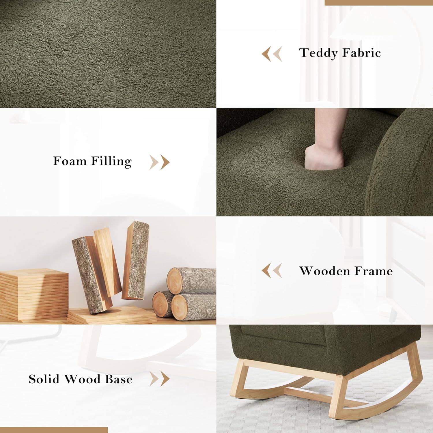 - Teddy Fabric
- Foam Filling
- Wooden Frame
- Solid Wood Base