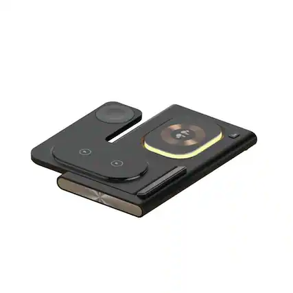 Front. RISOKEYS - 4-in-1 Magnetic Foldable Wireless charging - Charging Station for Phone/Intelligent Watch/Ear for Samsung - Black.