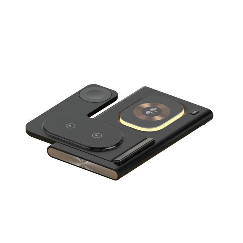 RISOKEYS - 4-in-1 Magnetic Foldable Wireless charging - Charging Station for Phone/Intelligent Watch/Ear for Samsung - Black