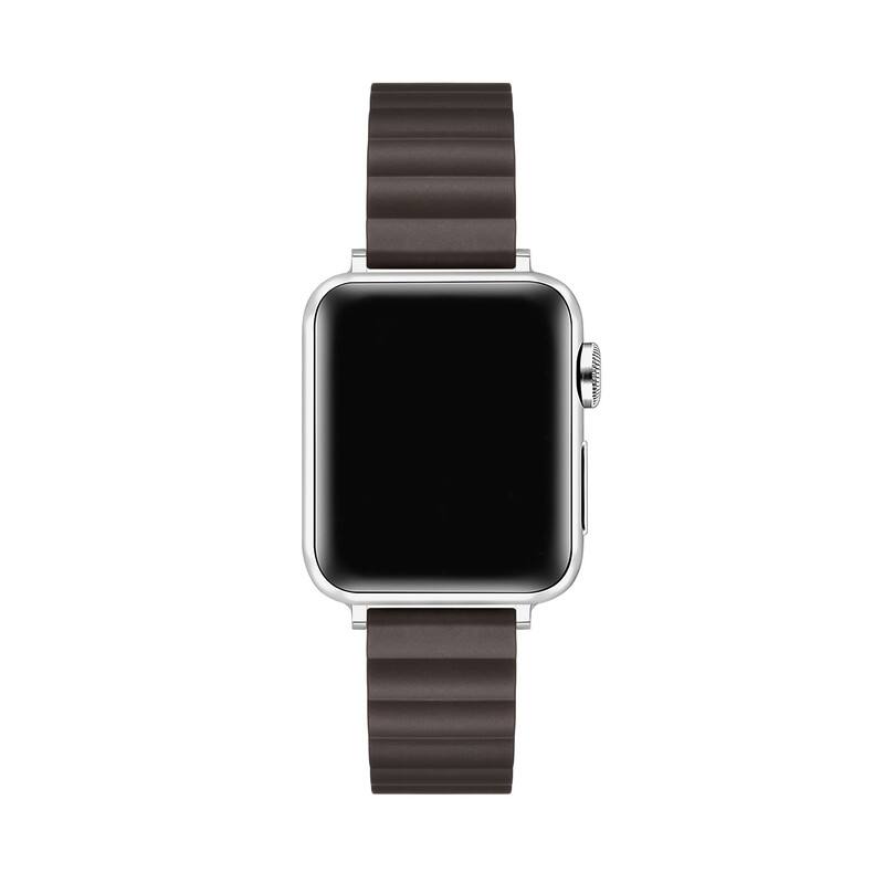 Back. Posh Tech - Magnetic Silicone Band for Apple Watch - Dark Coffee.