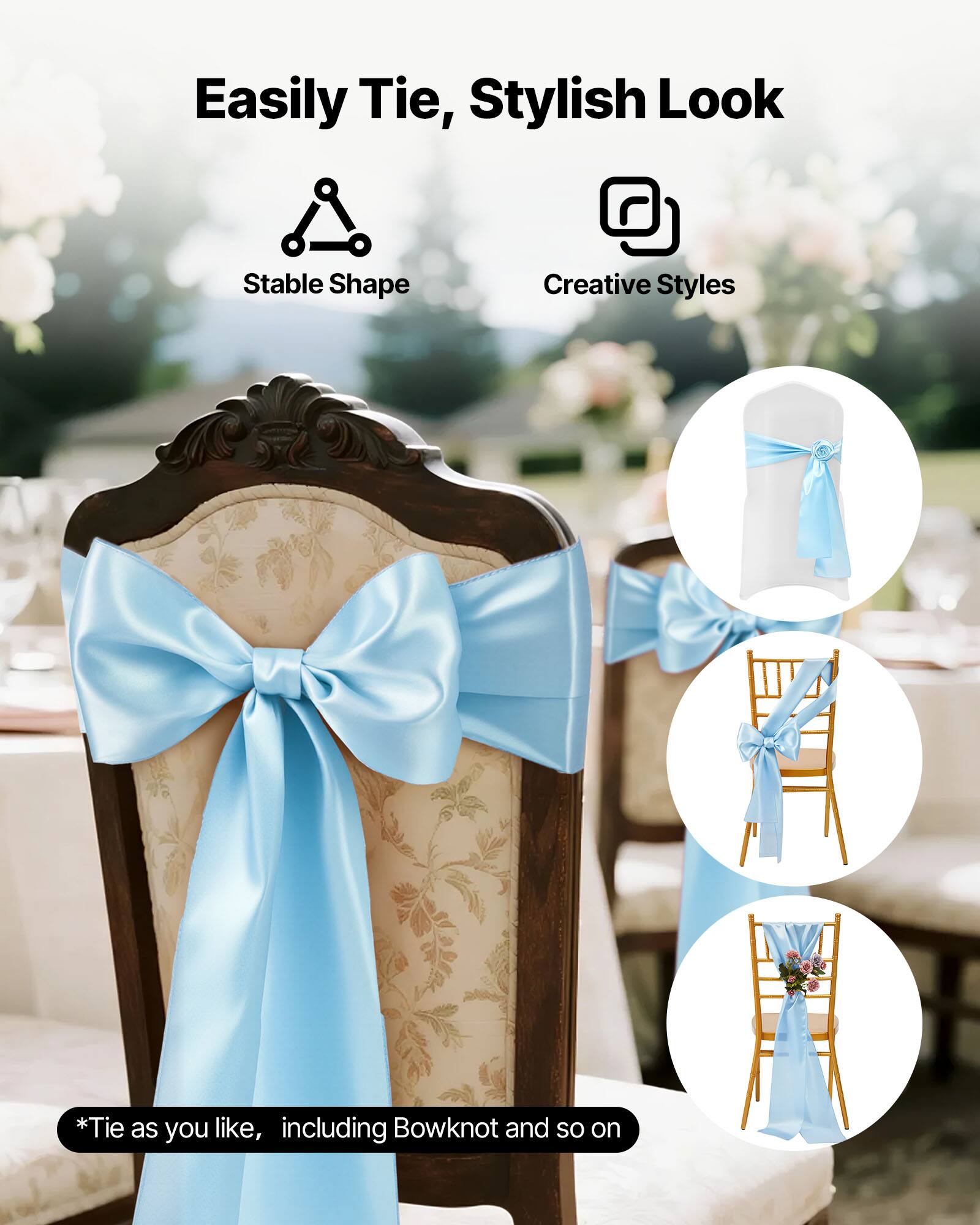 Easily Tie, Stylish Look

- Stable Shape
- Creative Styles

*Tie as you like, including Bowknot and so on