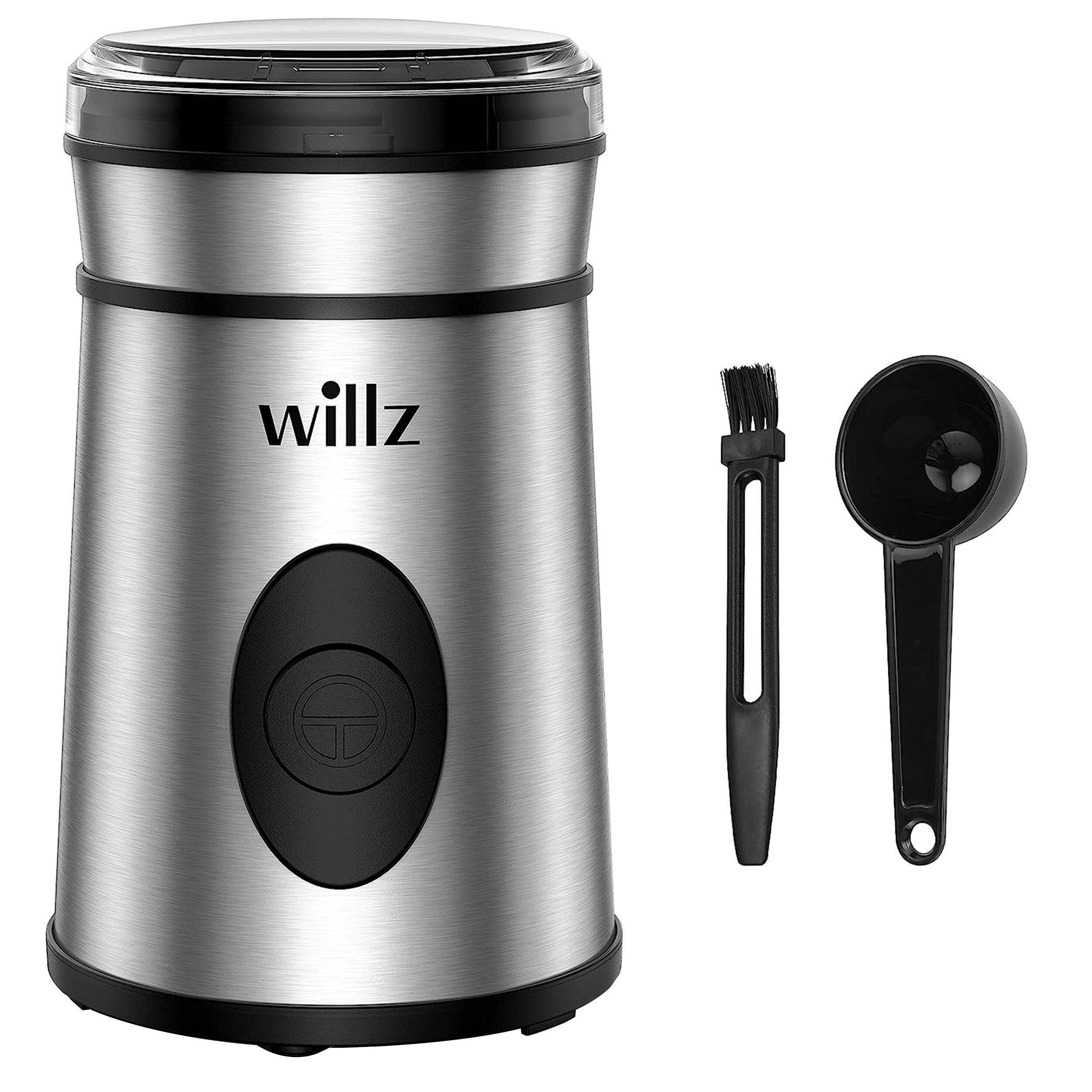 Front. Willz - Willz 50 Gram Stainless Steel Blade Electric Coffee Grinder in Silver - Silver.