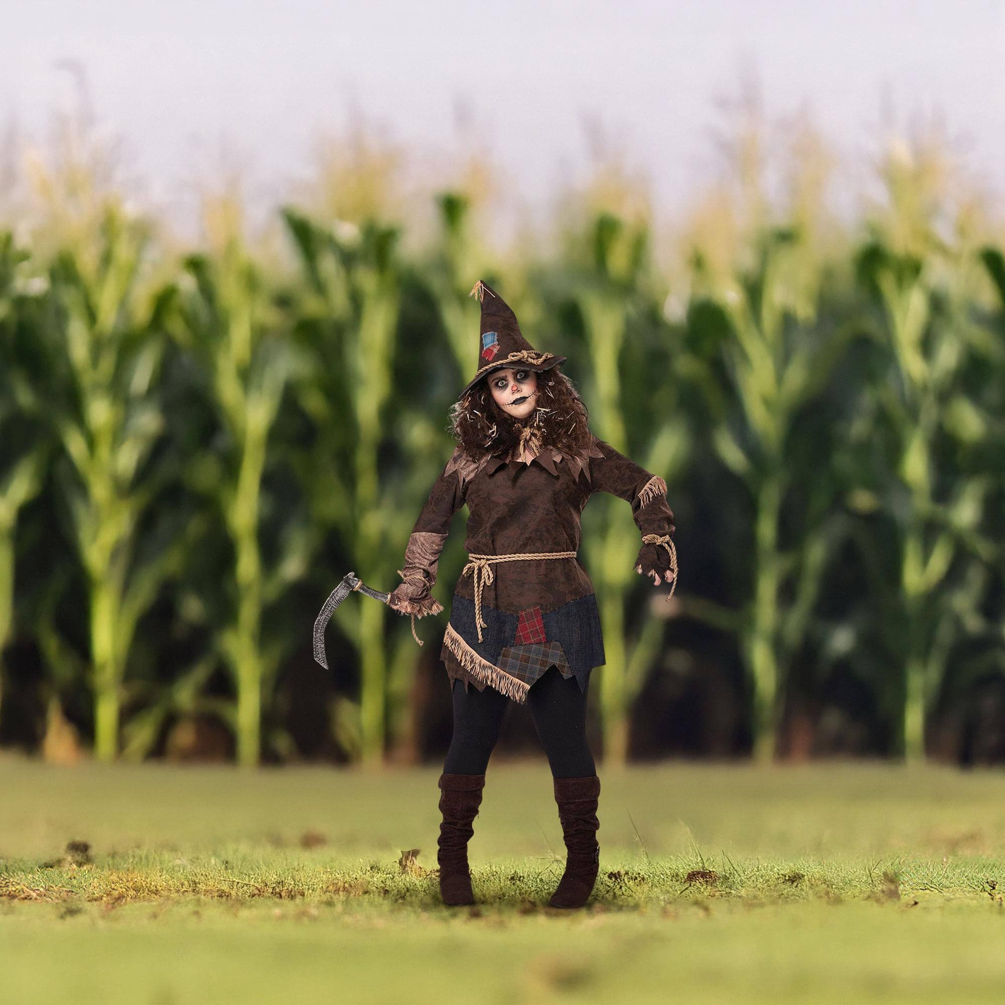 Alt View 2. California Costumes - Creepy Scarecrow Adult Costume: X-Large - Brown.