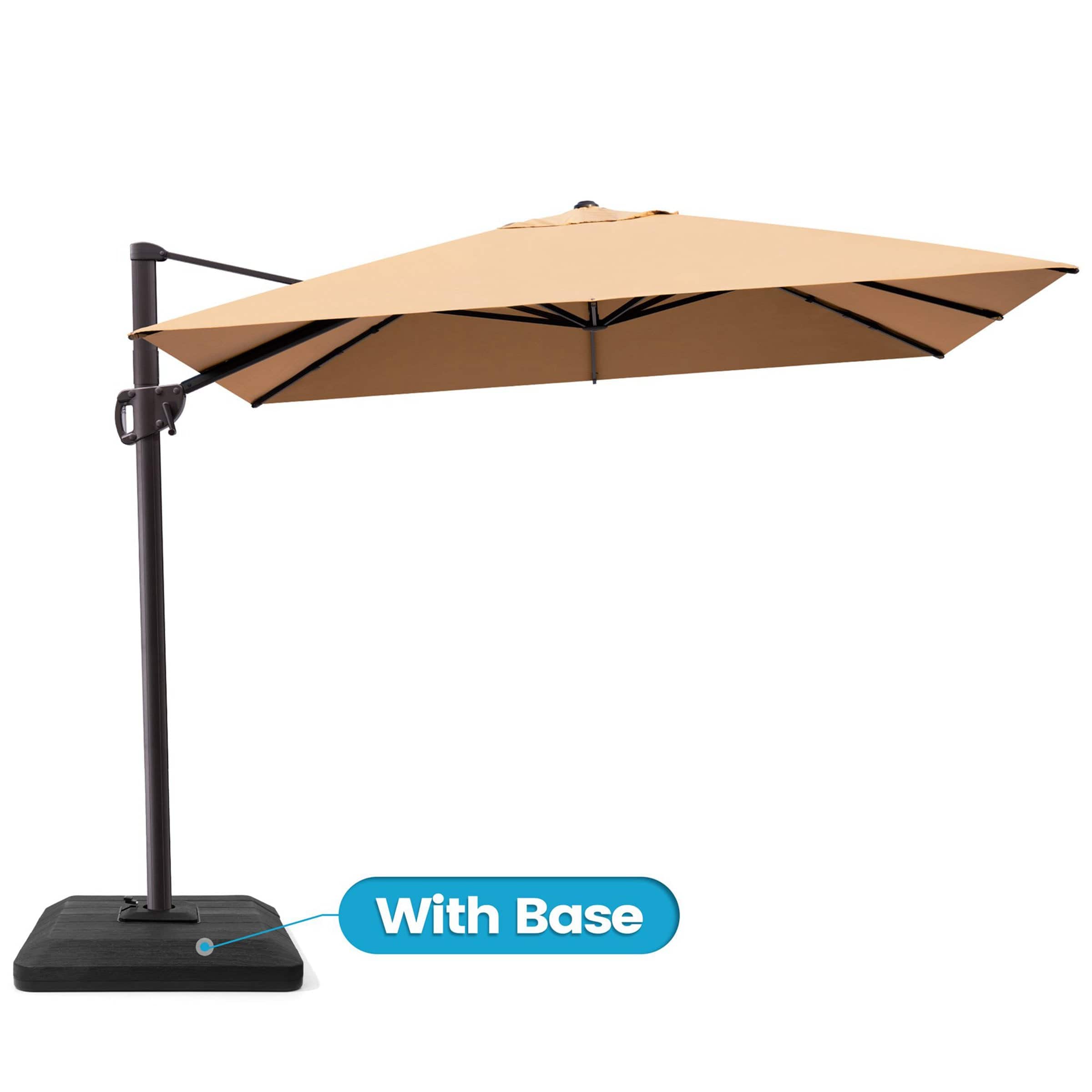 Crestlive Products - 9x11ft Aluminum Crank Cantilever Patio Umbrella with Base - Brown price history on PriceWatchPro