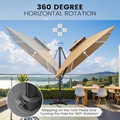 360 DEGREE HORIZONTAL ROTATION

Stepping on the Foot Pedal and Turning the Pole for 360° Rotation
