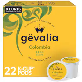 Gevalia - Colombian Coffee Keurig K-Cup Pods, Medium Roast, 22/Box (5304)