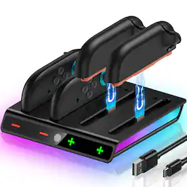 Kitcheniva - Charger Dock for Nintendo Switch 2 Joycon Controller w/Charging Cord And Indicator
