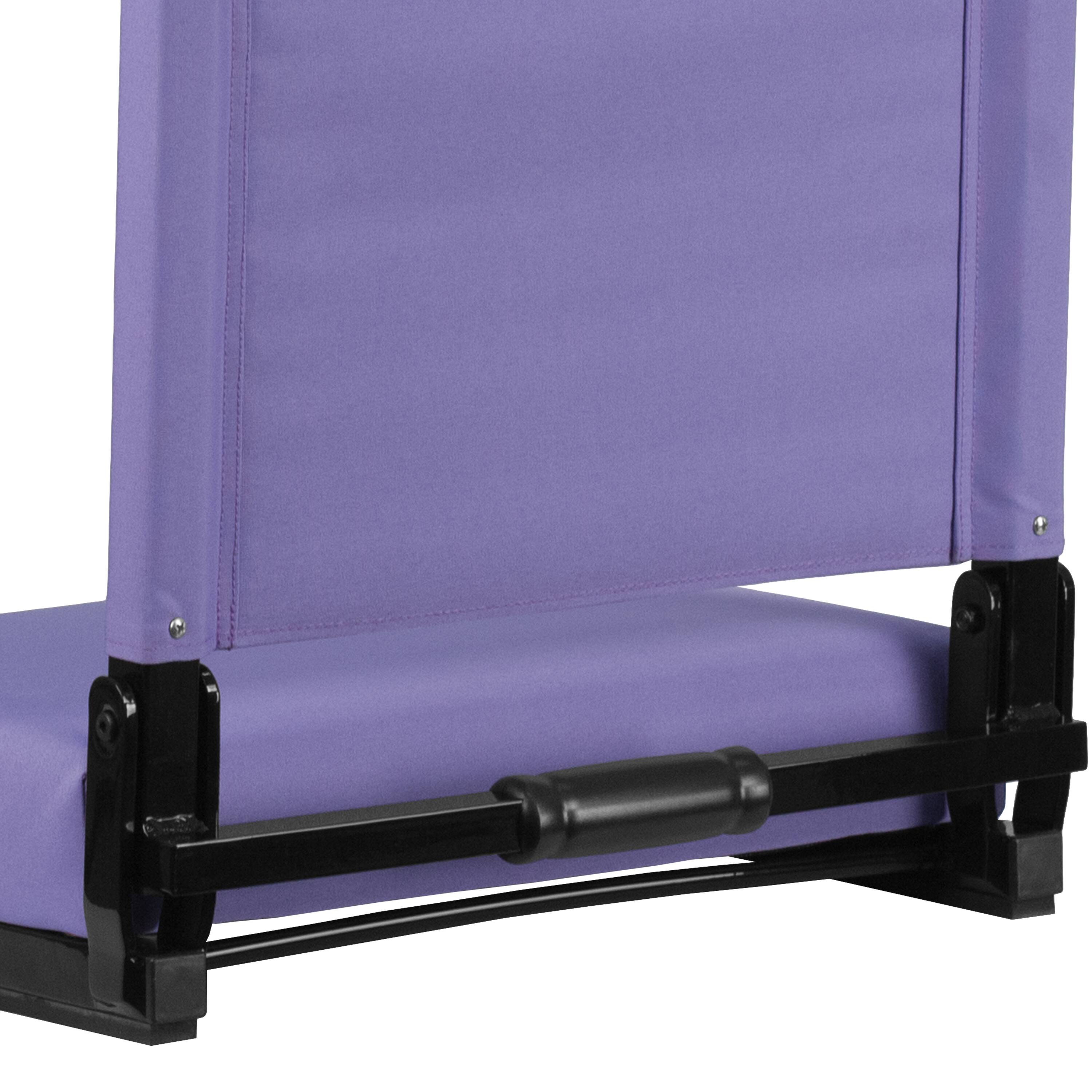 Alt View 9. Emma + Oliver - 500 lb. Rated Lightweight Stadium Chair with Handle & Ultra-Padded Seat - Purple.