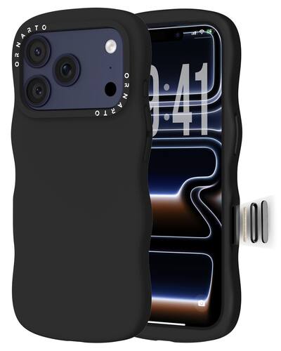 Ornarto - for iPhone 17 Pro Max Case 6.9", Wavy Liquid Silicone Protection Case with Camera Control Button - Black Ornarto - for iPhone 17 Pro Max Case 6.9", Wavy Liquid Silicone Protection Case with Camera Control Button - Black