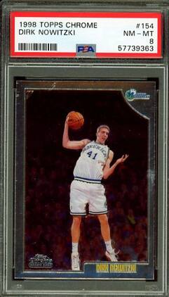 Dirk Nowitzki Rookie Card 1998-99 Topps Chrome #154 PSA 8