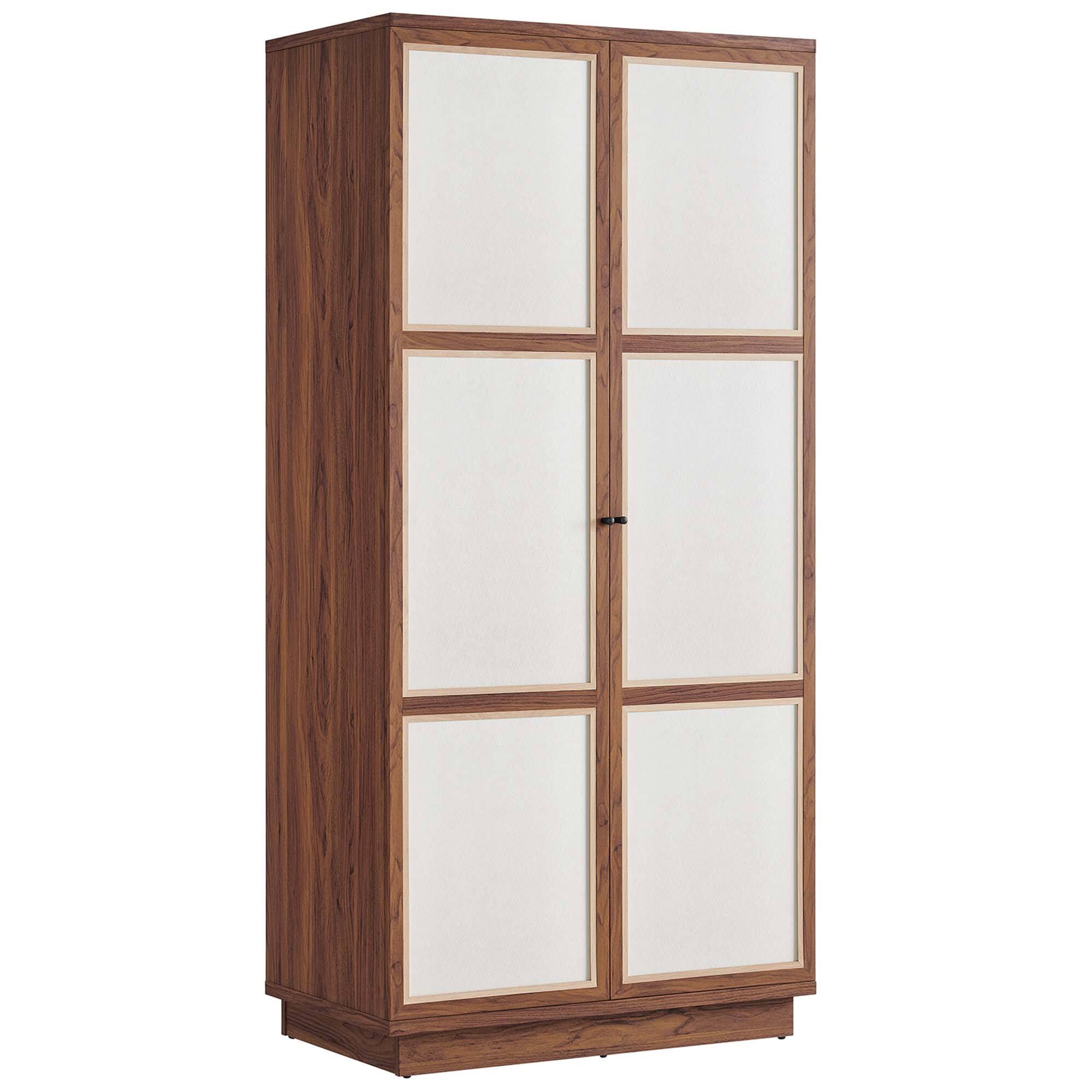 Angle. Modway - Capri 70" Tall Wood Grain Storage Cabinet by Modway - Walnut.