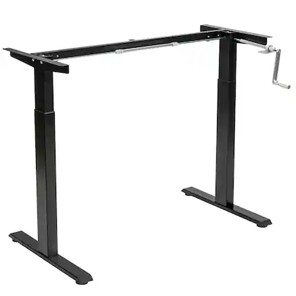 Front. Costway - Costway Hand Crank Sit to Stand Desk Frame Height Adjustable Standing Base - Black.
