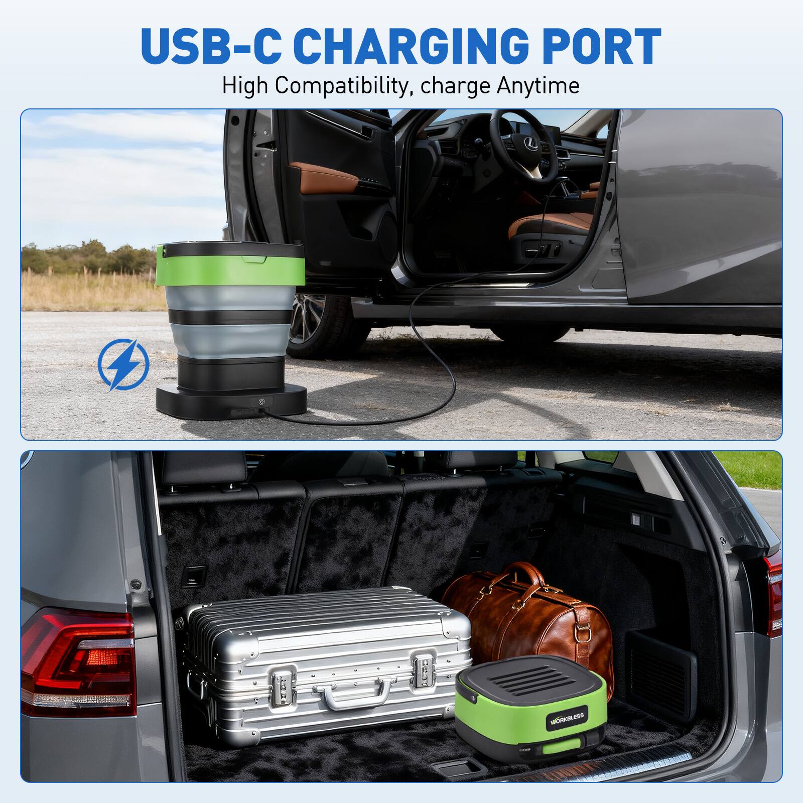 USB-C CHARGING PORT  
High Compatibility, charge Anytime
