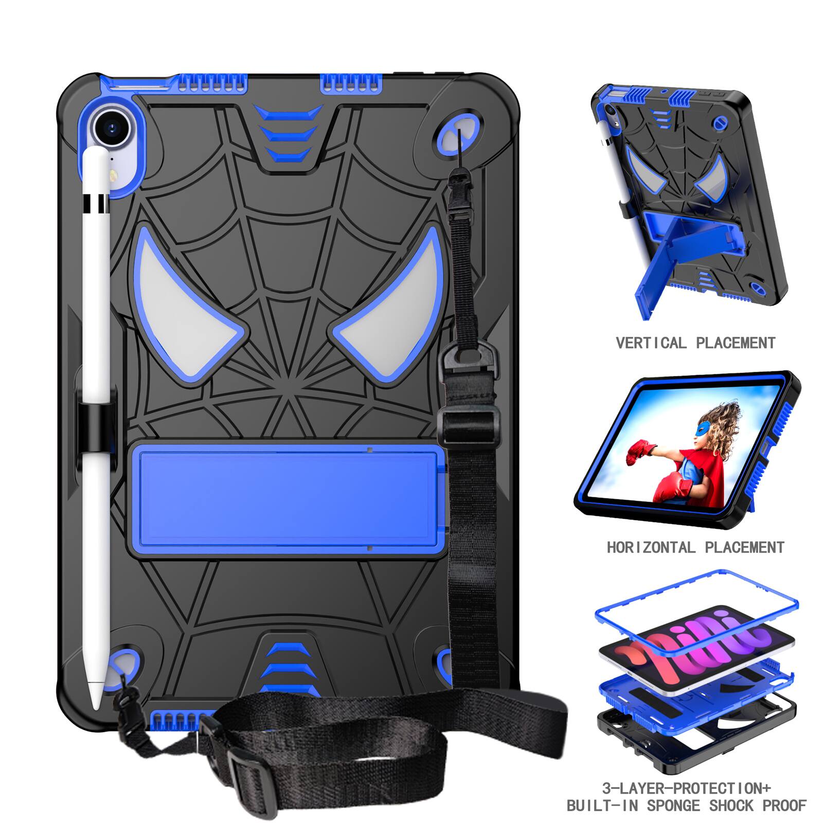 VERTICAL PLACEMENT  
HORIZONTAL PLACEMENT  
3-LAYER PROTECTION+ BUILT-IN SPONGE SHOCK PROOF