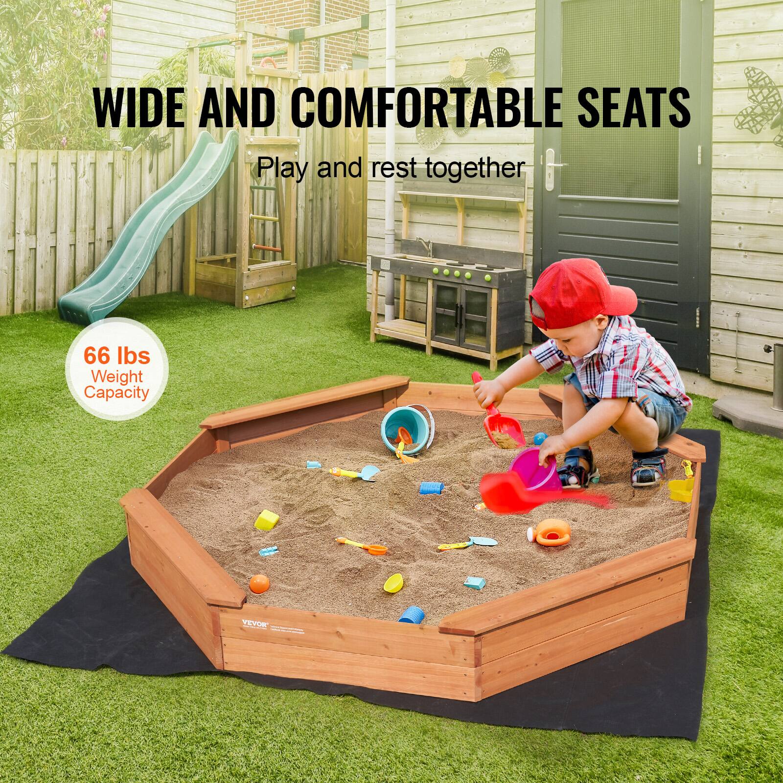 WIDE AND COMFORTABLE SEATS  
Play and rest together  

66 lbs Weight Capacity
