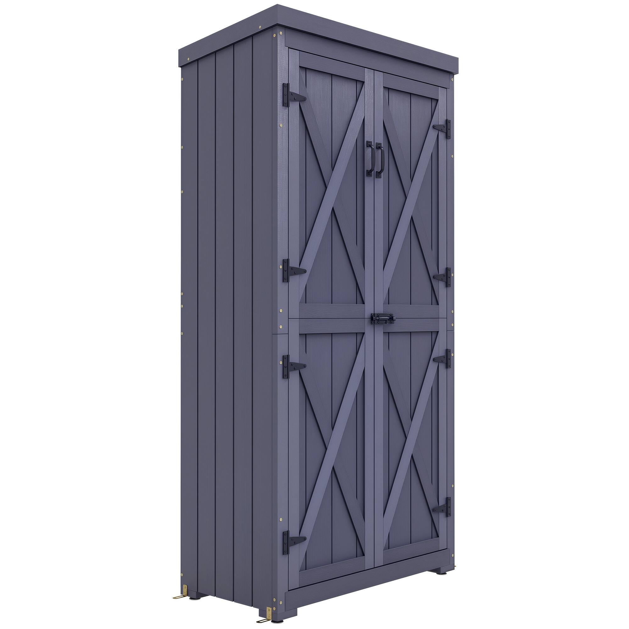Front. Outsunny - Outdoor Storage Cabinet Garden Shed with Waterproof Galvanized Metal Roof and Lockable Door.