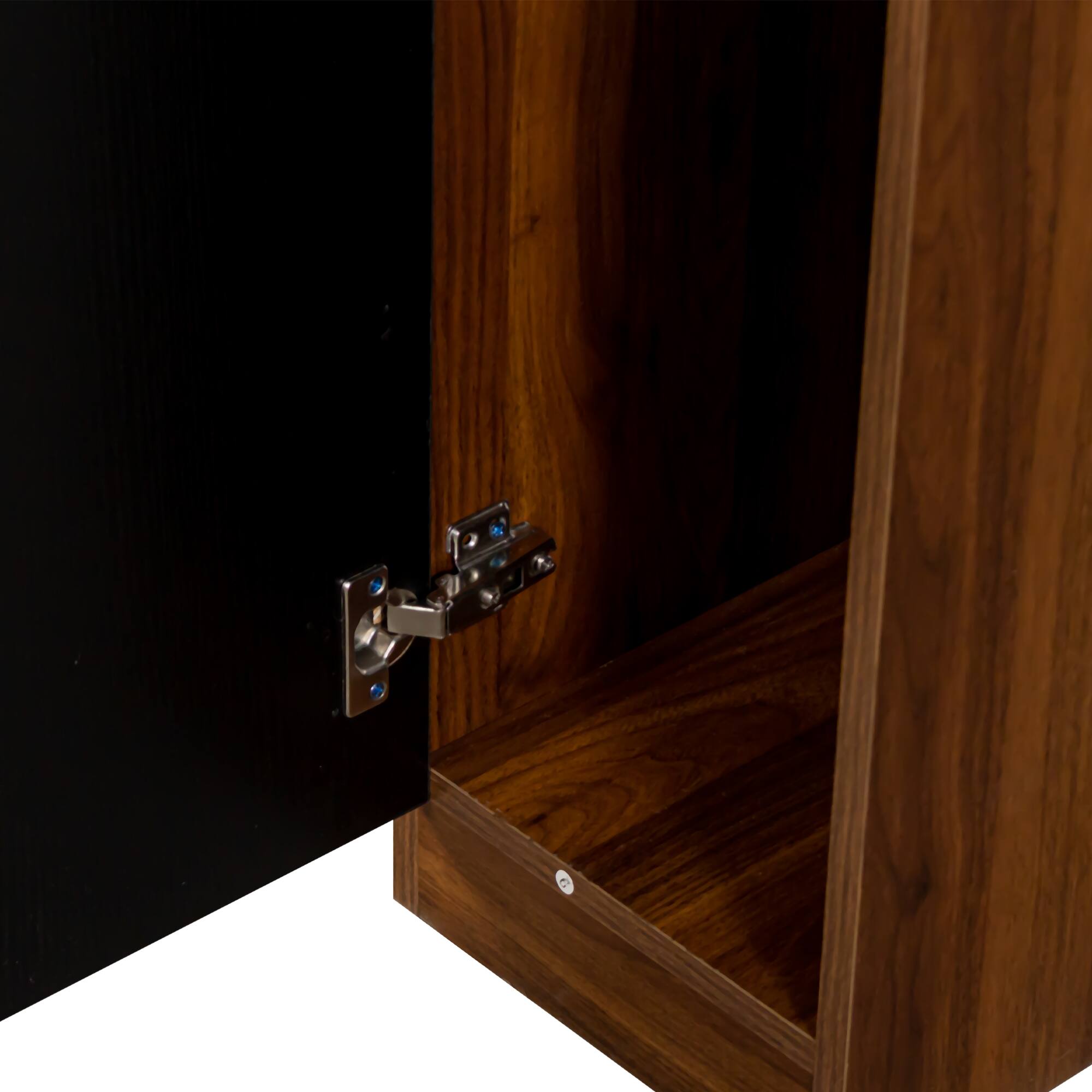 Alt View 9. Tiramisubest - Modern Multifunctional Extendable Dining Table with Outlet, Space Saving Expanding Table with Storage, Walnut+black - Walnut+black.