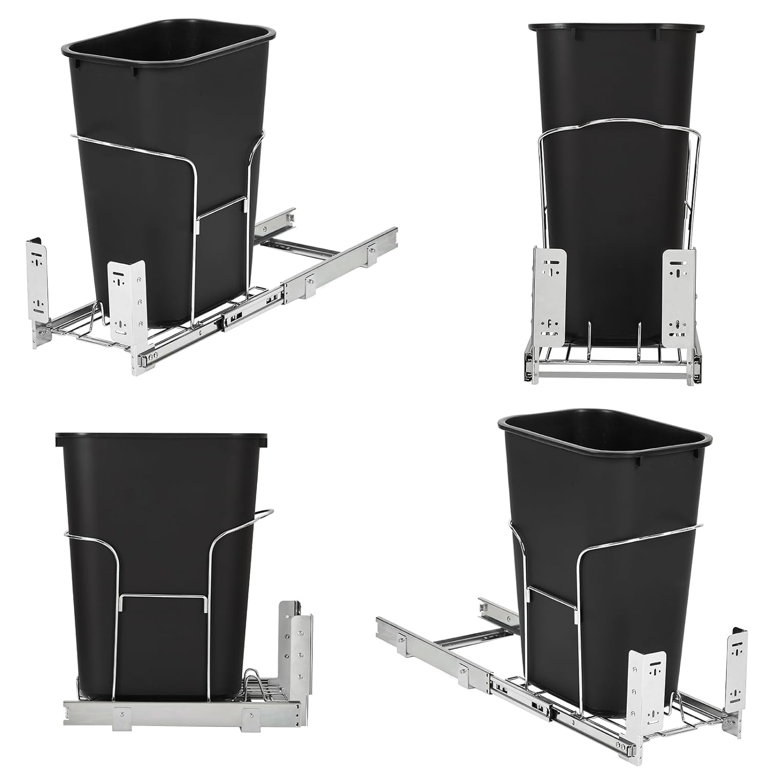 Alt View 1. Acekool - Pullout Under-Cabinet Trash and Recycling Bin with Soft-Close Full-Extension Slides.