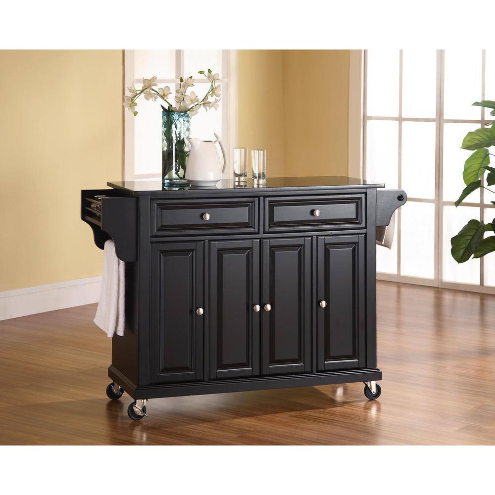 Alt View 1. Crosley Furniture - Full Size Granite Top Kitchen Cart - Black.
