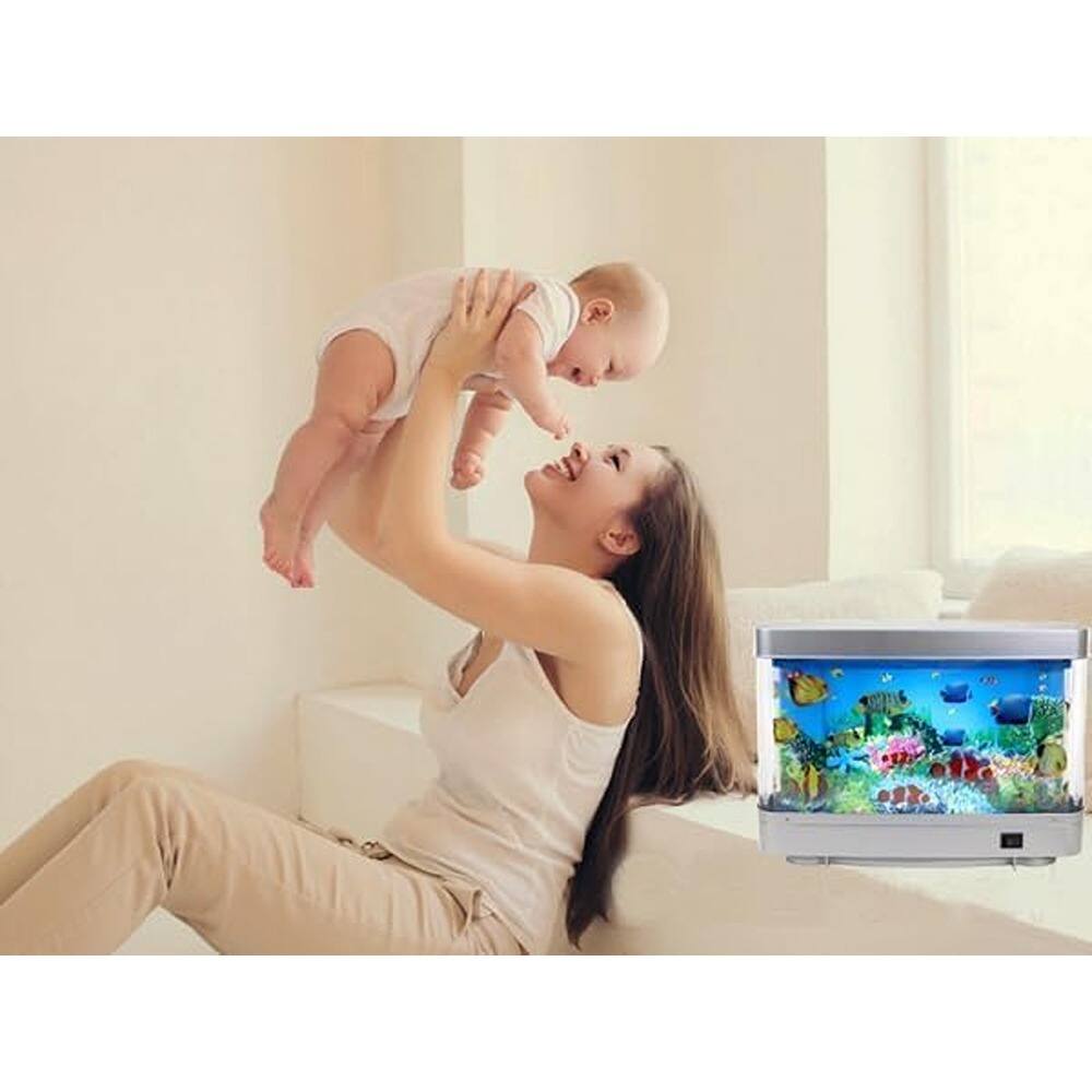 Alt View 2. Schertz - LED Artificial Aquarium Lamp with Moving Marine Life, Relaxing Night Light.