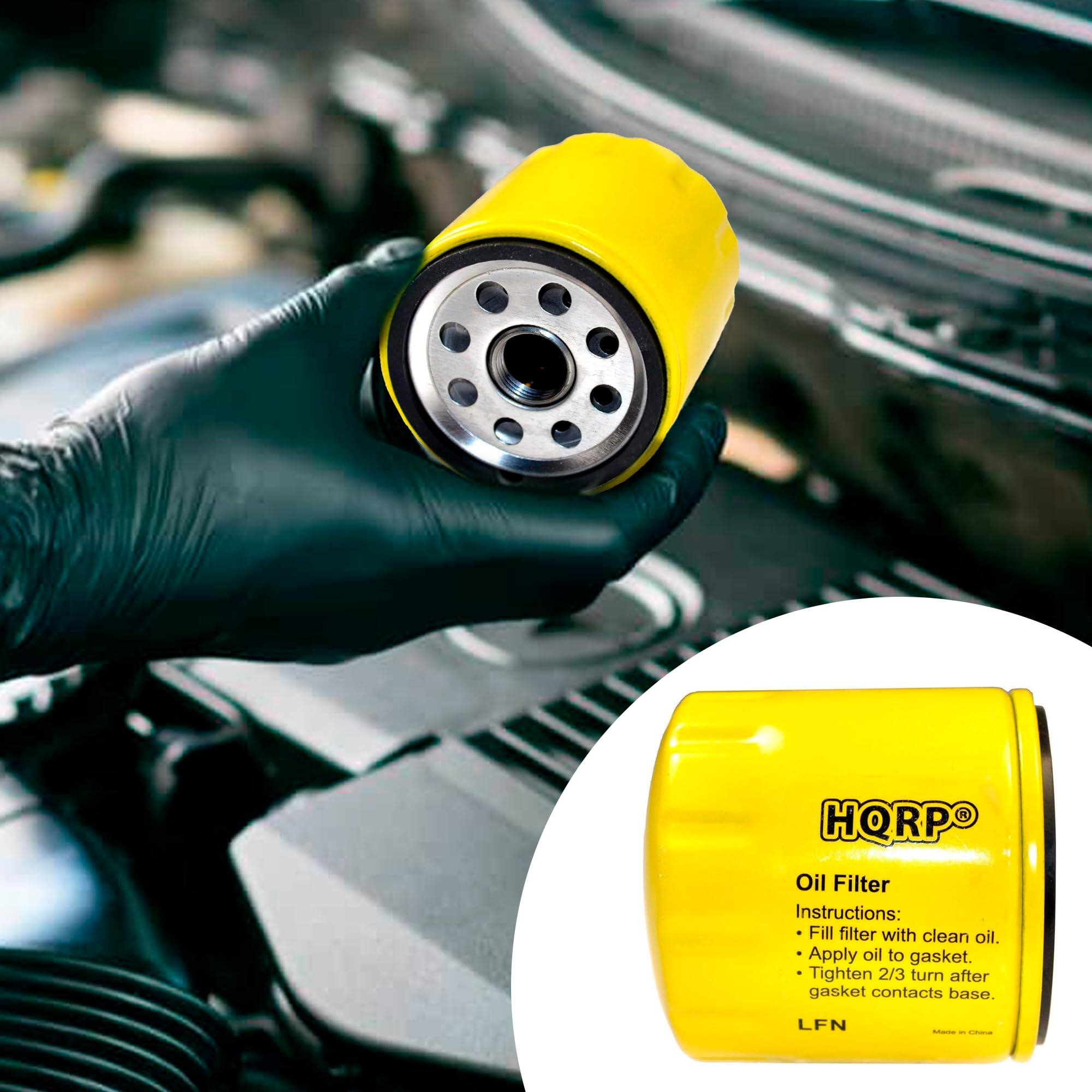 HQRP Oil Filter Instructions:  
- Fill filter with clean oil.  
- Apply oil to gasket.  
- Tighten 2/3 turn after gasket contacts base.  

LFN