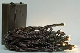 BreeBe - LED Battery Twinkle Lights Brown Cord 20ct - White, Brown