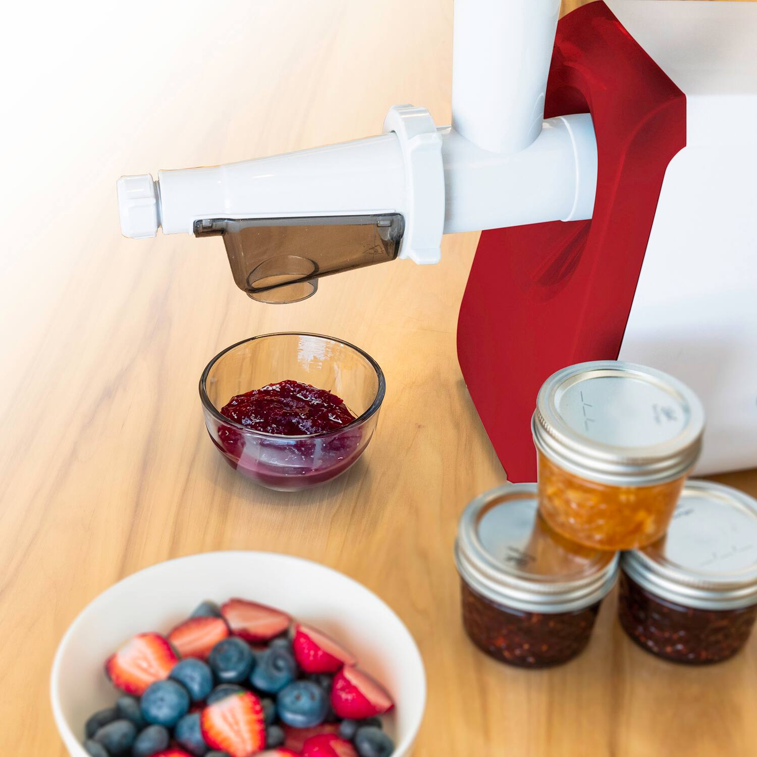 Back. Nesco - 300-Watt Electric Food Strainer - Red.